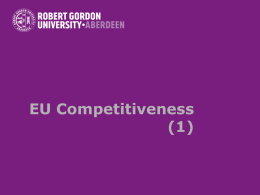 Lecture 8: EU Competitiveness (1)