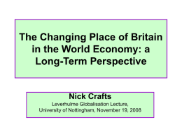 The Changing Place of Britain in the World Economy