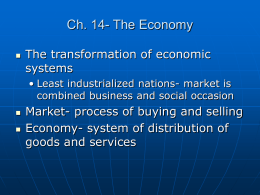 Ch. 14- The Economy