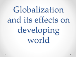 Globalization and its effects on developing world