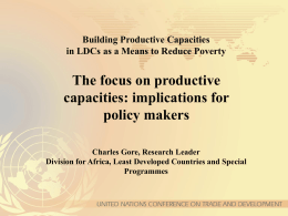 The focus on productive capacities: implications for policy makers