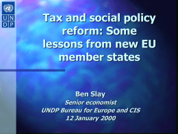 Tax and social policy reform