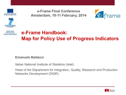 e-Frame Handbook for policy use of indicators