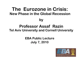 Assaf Razin: The Next Stage of the Global Financial Crisis The