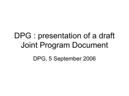 DPG Joint program document