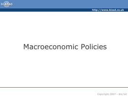Macroeconomic Policies