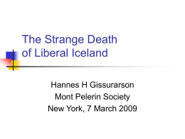 The Icelandic Economic Miracle - Hannes Hólmsteinn Gissurarson