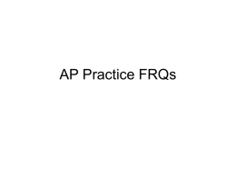 FRQ answers - Fort Bend ISD