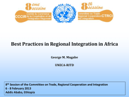 Best Practices in Regional Integration in Africa