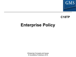 Chapter 11 Enterprise policy
