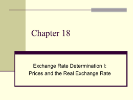 Exchange Rate Determination I: Prices and the Real Exchange Rate