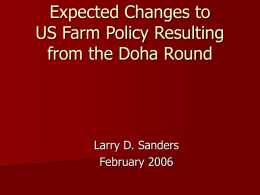 Expected Changes to US Farm Policy Resulting from the Doha Round