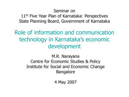 Seminar on 11th Five Year Plan of Karnataka: Perspectives Role of