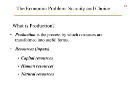 The Economic Problem: Scarcity and Choice
