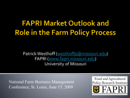 Market Outlook & Farm Policy