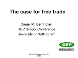 The Case for Free Trade - University of Nottingham