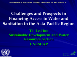 Le Huu Ti, Challenges and Prospects of Financing Access to Water