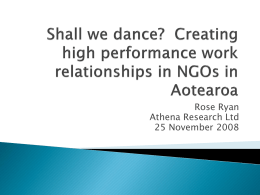 Shall we dance? Creating a high performance work relationships in