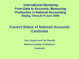Current status of National Accounts in Cambodia