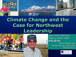 Climate Change and the Case for Northwest Leadership