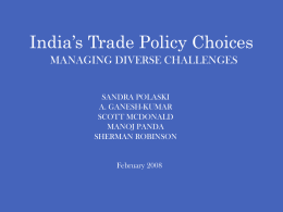 India`s Trade Policy Choices