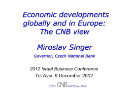 M. Singer – Economic developments globally and in Europe