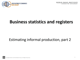 Estimating informal production, part 2