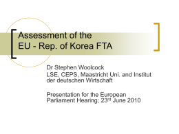 Assessment of the EU Korea FTA