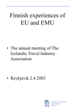 Finnish experiences of EU and EMU
