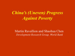 China`s (Uneven) Progress Against Poverty