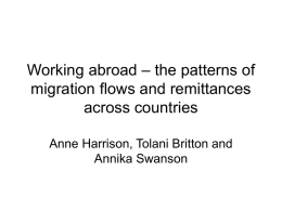 Working abroad – the patterns of migration flows and remittances