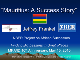 Mauritius: African success story?
