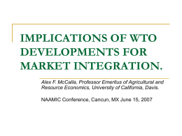 implications of wto developments for market integration.