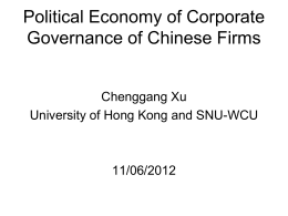 Political Economy of Corporate Governance of Chinese Firms