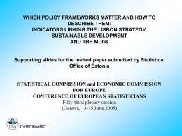 No Slide Title - United Nations Economic Commission for Europe