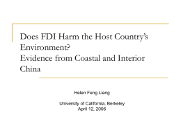 Does FDI Harm Host Country Environment? Evidence from Coastal