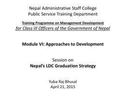 Nepal`s LDC Graduation Strategy