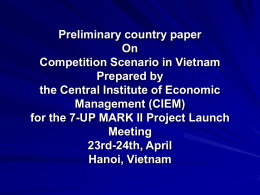 Preliminary country paper On Competition Scenario in Vietnam