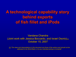 A technological capability story behind exports of fish fillet and iPods