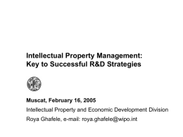 Intellectual Property Management: Key to Successful R&D