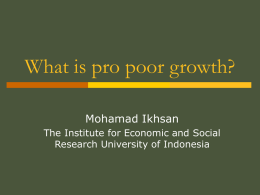 What is pro poor growth?