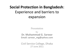 Social Protection in Bangladesh