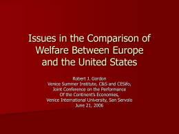 Issues in the Comparison of Welfare Between Europe and the