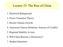 Lecture 23: The Rise of China