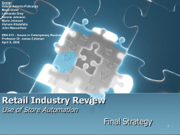 Retail Industry Review & NCR