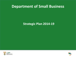 Department of Small Business Strategic Plan 2014-19