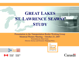 Great Lakes St. Lawrence Seaway Study