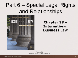 Part 8 – Special Legal Rights and Relationships