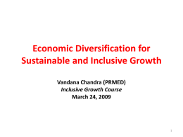 Economic Diversification for Sustainable and Inclusive