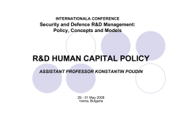 R&D HUMAN CAPITAL POLICY IN DEFENCE AND SECURITY